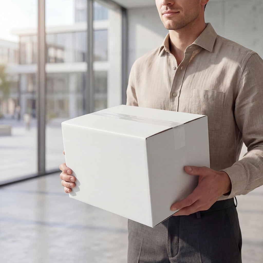 12x10x10 Shipping Boxes 10 Pack, White Packing Mailing Boxes