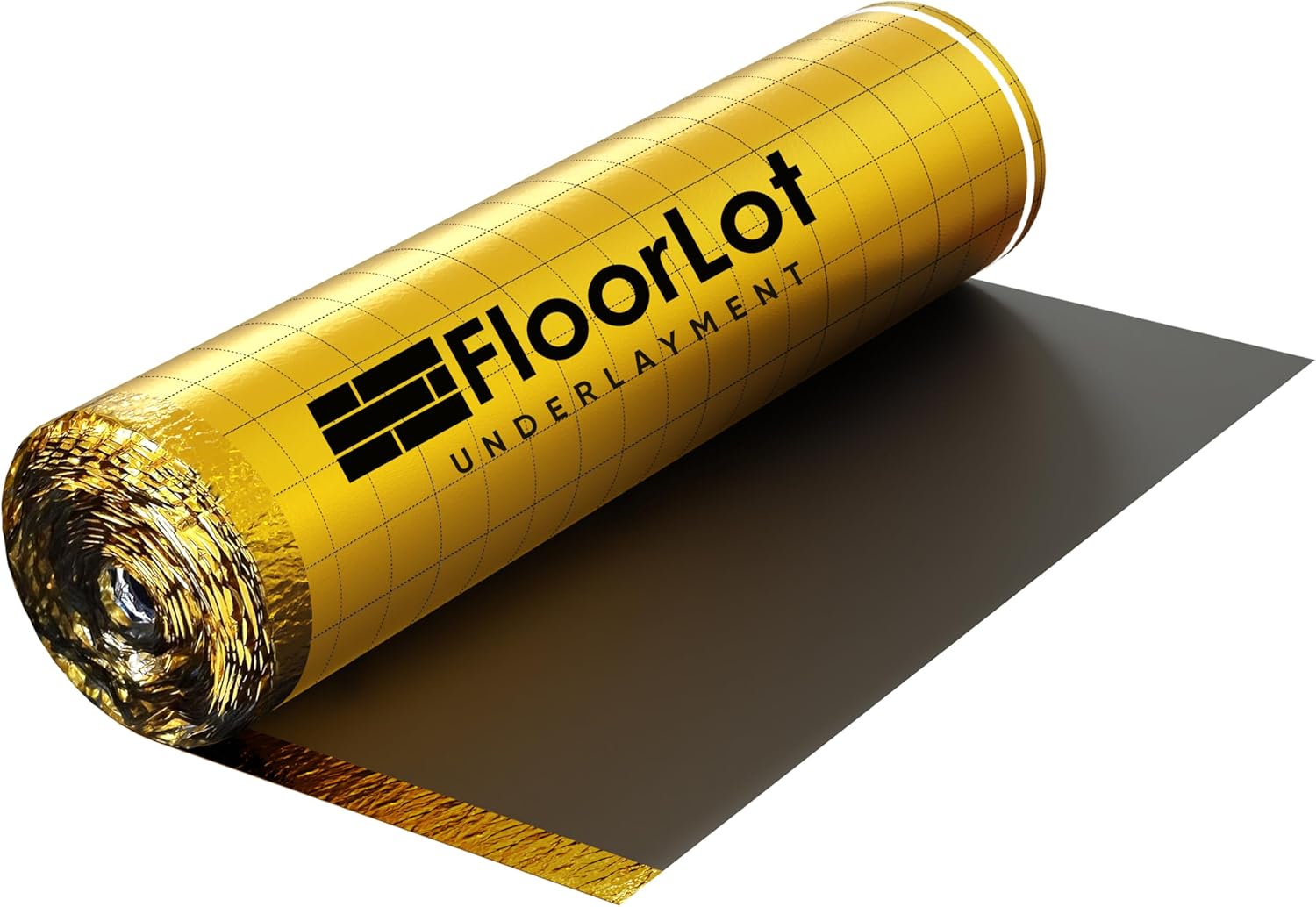 GoldMax Premium Floor Underlayment - 200 sqft Roll - 3mm Thick - with Moisture Barrier
