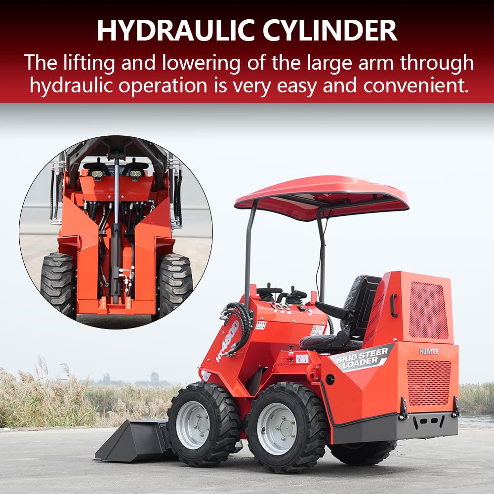 Sit On Mini Skid Steer Loader Wheeled Compact Loader Triple Pump Hydraulics