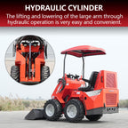 Sit On Mini Skid Steer Loader Wheeled Compact Loader Triple Pump Hydraulics