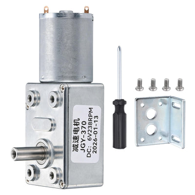 MECCANIXITY JGY-370 12V 3RPM DC Worm Gear Motor 6mm D Shape Shaft