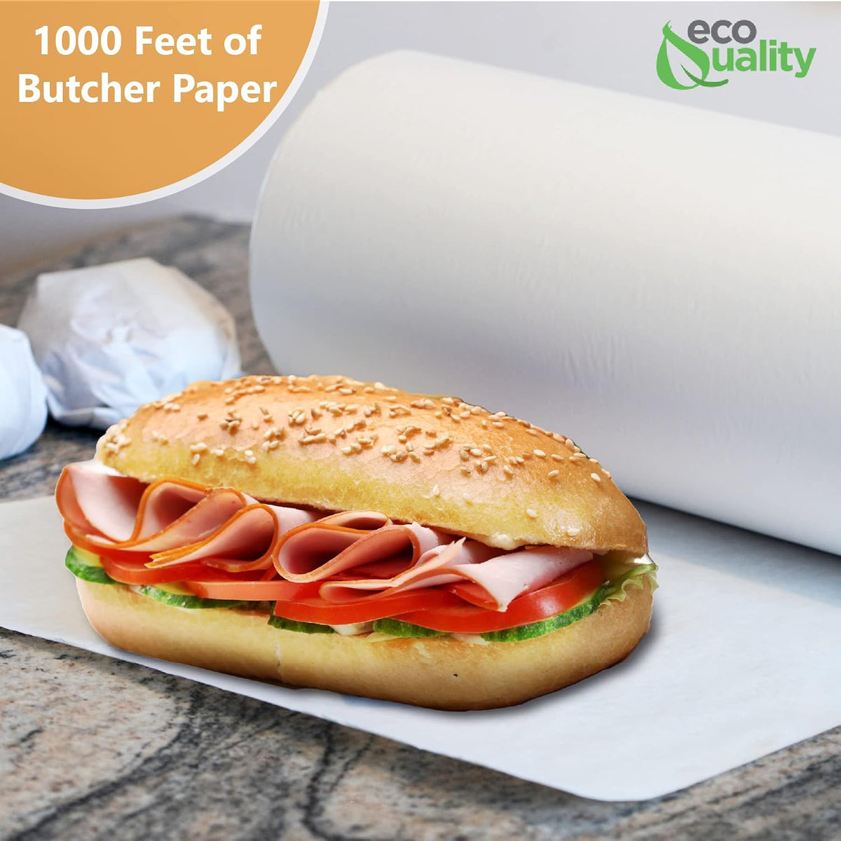 Unwaxed White Disposable Wrapping Butcher Paper Roll 15 Inch x 1000 Ft (1)