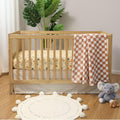 Baby Crib Bedding Set for Boys or Girls - 3 Pieces - Newborn, Infant & Toddler Bed - Checkered Baby Blanket Set with