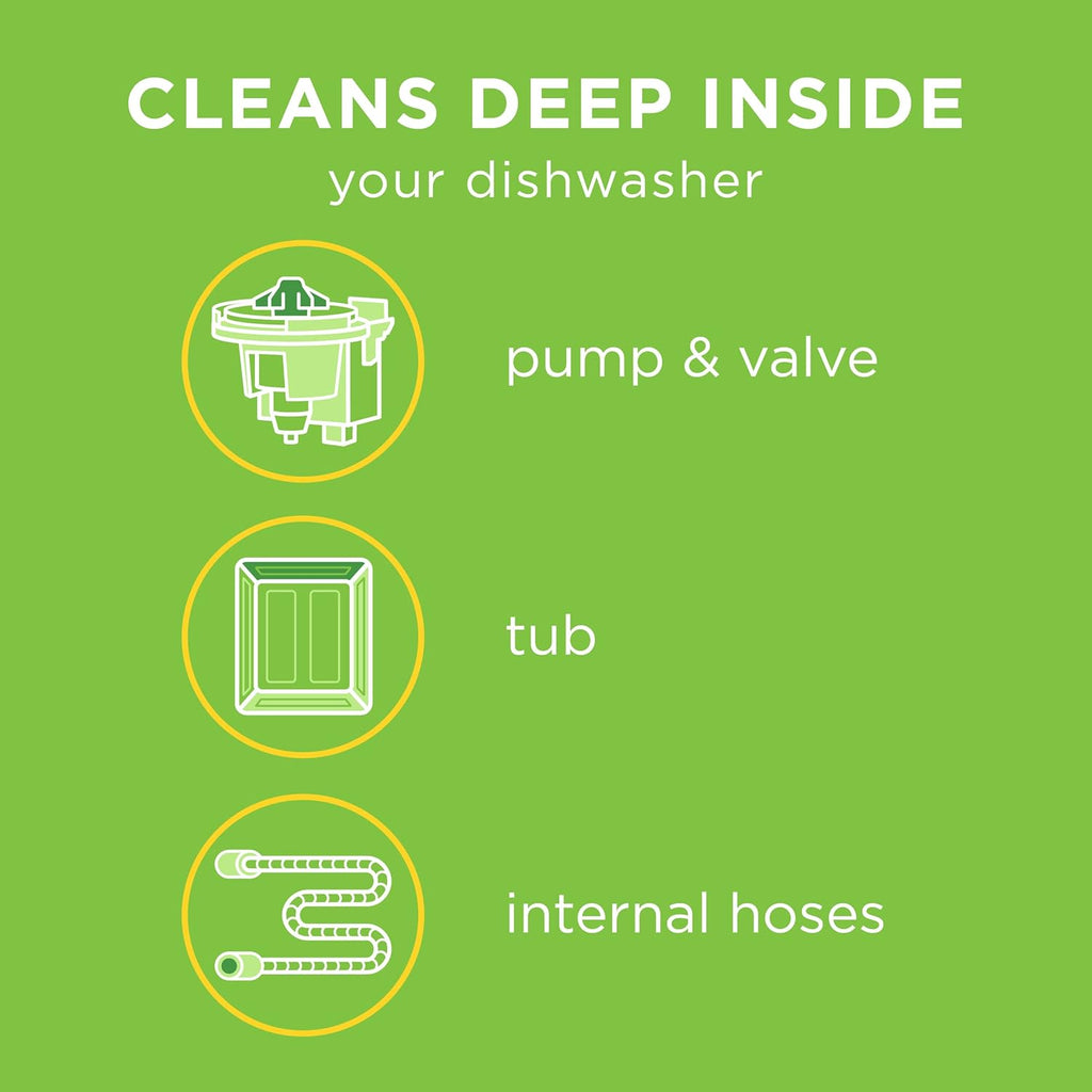 Dishwasher Cleaner, Helps Power Away Odor Causing Bacteria, Limescale, Mineral Deposits & Grime Inside Pump, Tub &