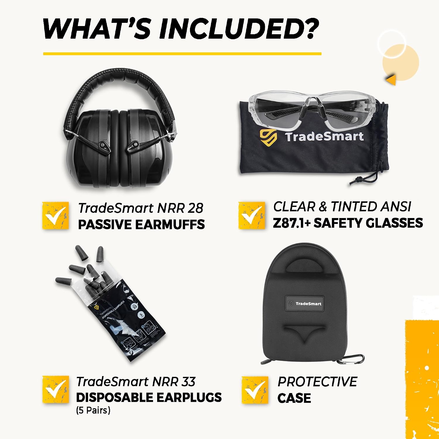 Shooting Ear & Eye Protection Kit, Combined NRR 38 | Every option stores in a hard clip-on case. You get anti-fog