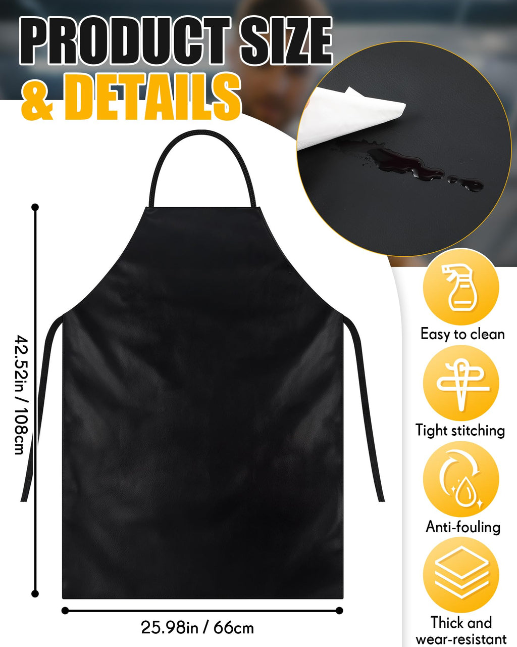 3 Pack safety face shield with Apron Gloves, Black,Yellow