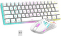 60% Wireless Gaming Keyboard and Mouse Combo, 2500mAh Rechargeable Battery, Ultra-Compact Small RGB Mechanical Feel