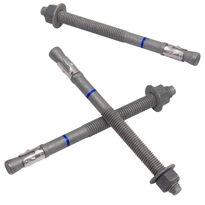 1/2" x 7" Concrete Anchors (20 Pack) Wedge Anchors Bolts, Hot Dip Galvanized