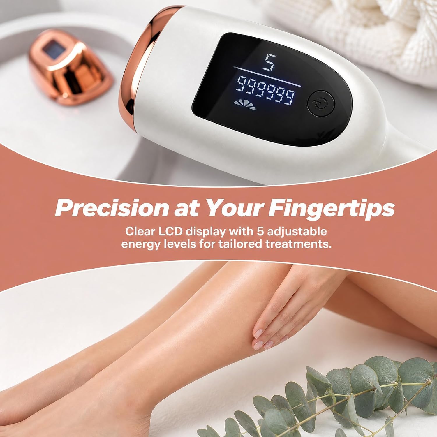 IPL Laser Hair Removal Device, At-Home Hair Removal for Women Men, 999,999 Flashes Permanent Hair Removal Device on