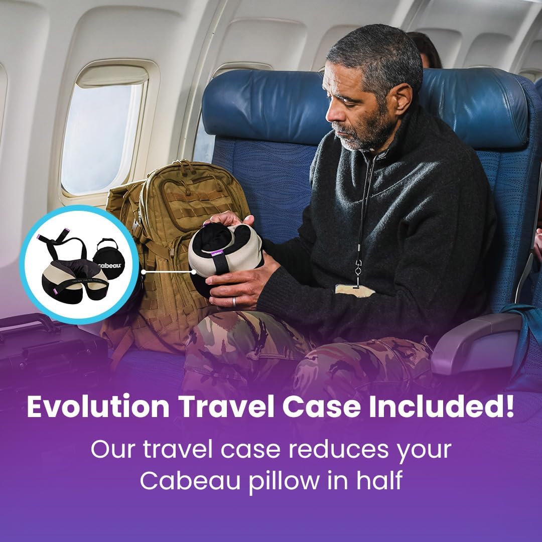 TNE S3 Travel Neck Pillow, Berlin Grey | Memory Foam, Attachment Straps, 360-Degree Support