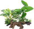 Fish Tank Decorations Aquarium Ornaments 3pcs Betta Silk Leaf Plants Artificial Driftwood Cave Aquarium Plants