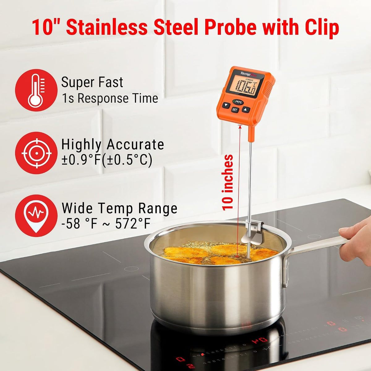 TempDip Programmable Candy Thermometer with Pot Clip