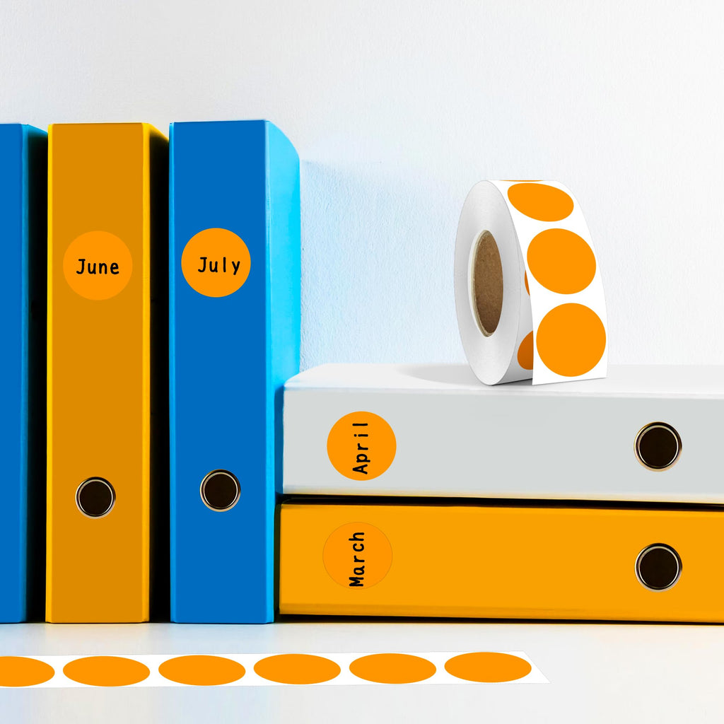 4 Rolls 4000PCS 1 inch Round Color Coding Circle Dot Labels, Orange Color- Coding Label Sticker for Home Office