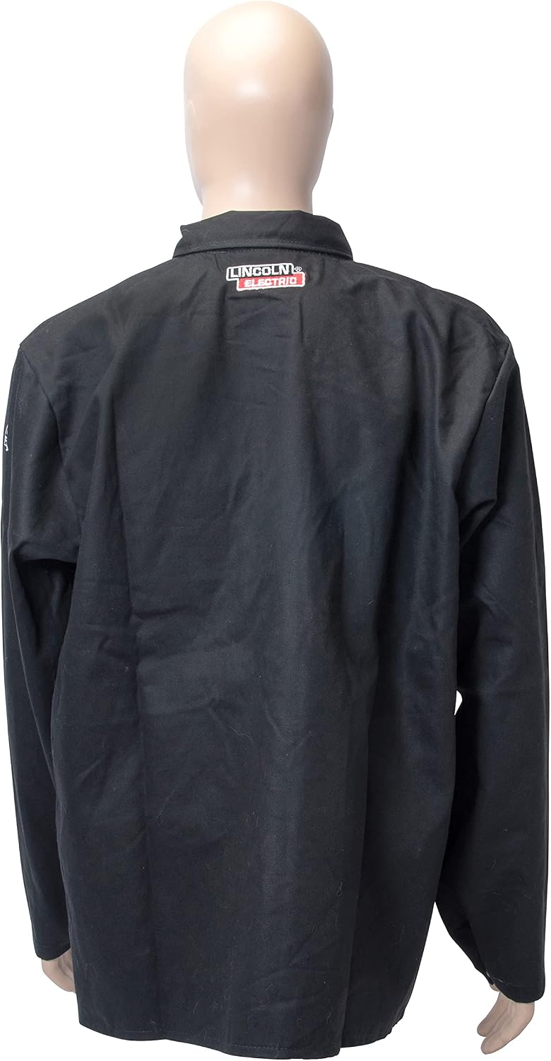Black Flame-Resistant Cloth Welding Jacket