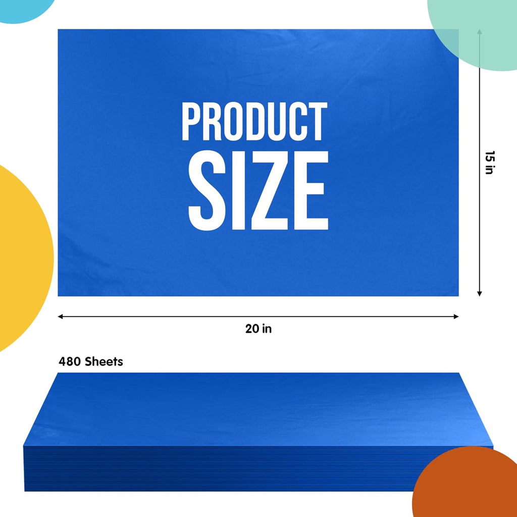 Dark Blue Tissue Paper for Gift Bags 15" X 20" 480 Sheets