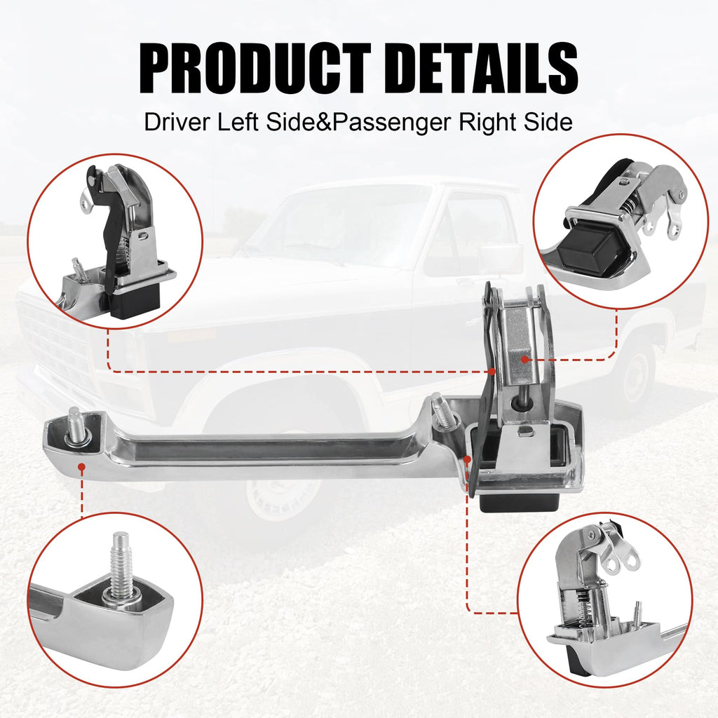 Front Exterior Door Handle Left Side&Right Side Compatible 1980-1996 Ford