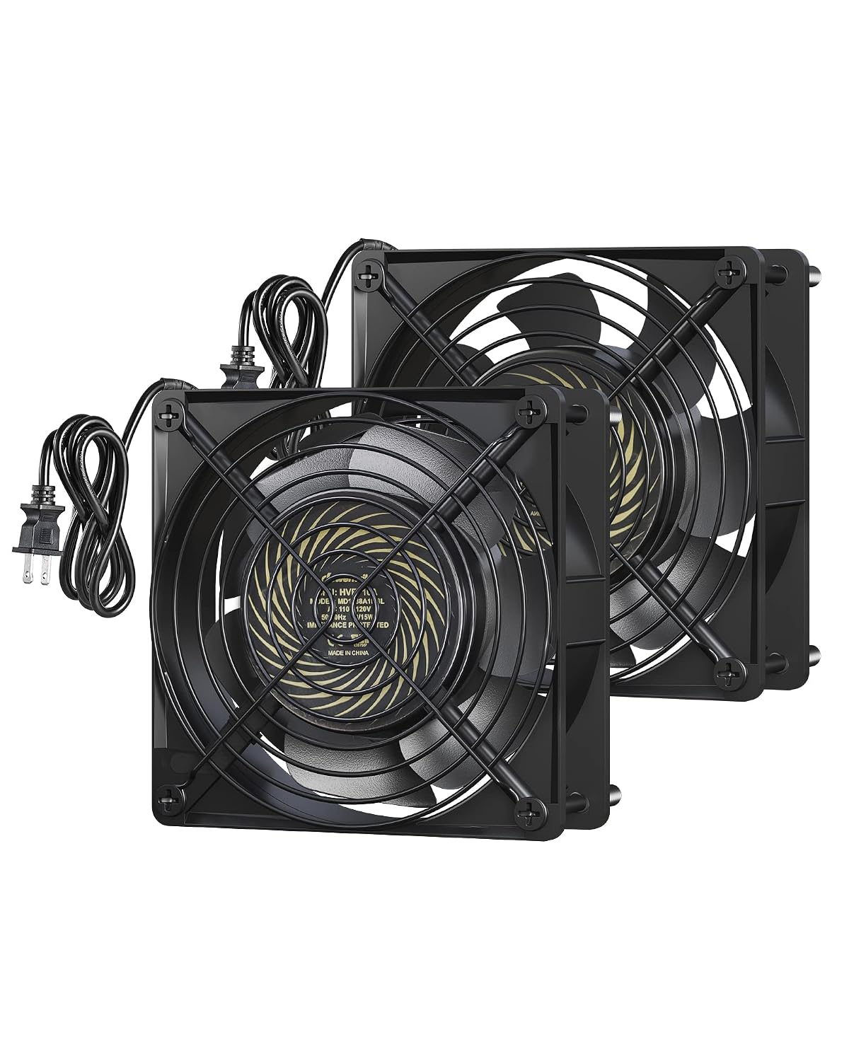 DEWENWILS 2 Pack 120V AC Fan Waterproof Exhaust Fan 120mm 18W 2850RPM 90CFM