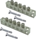 UL Certified Ground Bar Kit, Max Wire Dia 4 AWG，Aluminum Ground Bus Bar with Self Tapping Dovetail Screws (5 Terminal Positions, 2pcs)