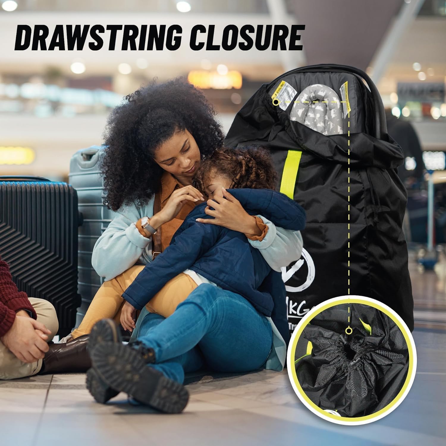 Car Seat Travel Bag For Airplane with Carrying Straps, Gate Check Bag, Car Seat Bags for Air Travel Carseat Travel