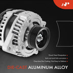 A-Premium Alternator, 12V 130A 6-Groove Pulley CW, Compatible with Saturn