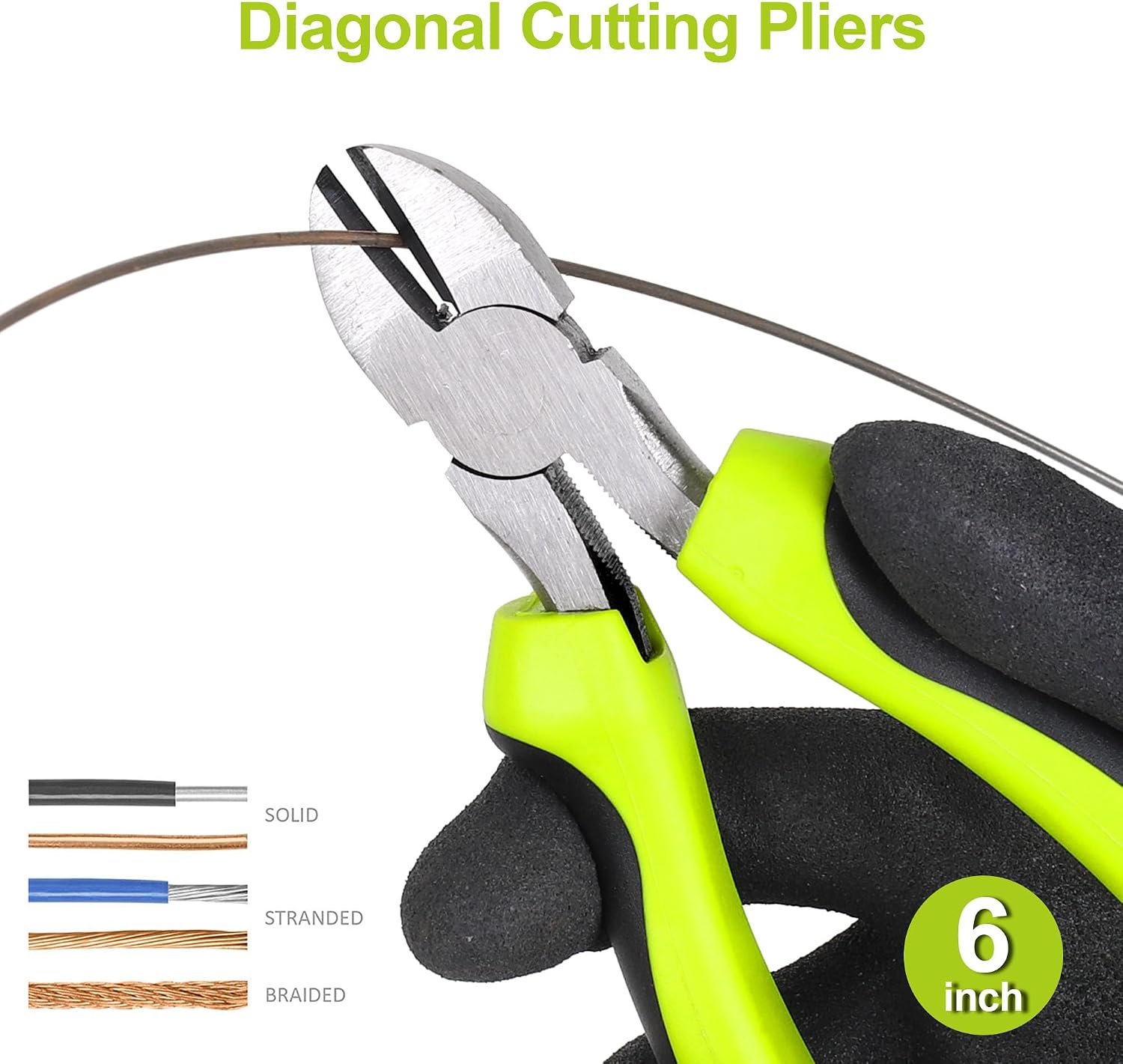 5-Piece Utility Pliers Set with Storage Bag, Includes Groove Joint, Diagonal, Long Nose, Slip Joint Pliers and 8"