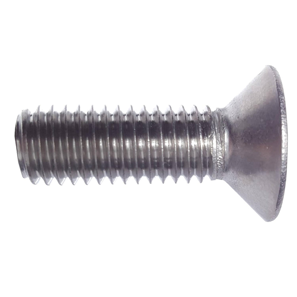 M12-1.75 x 30MM Flat Head Socket Cap Screws, Allen Socket Drive, Din 7991, Stainless Steel A2-70, Full Thread, Plain Finish, Flat Point, Quantity 5 By Fastenere