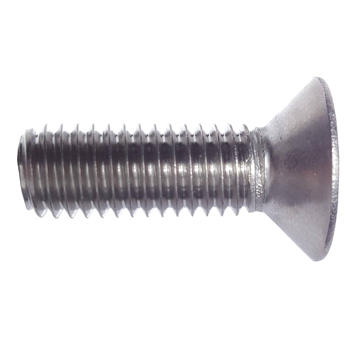 M12-1.75 x 30MM Flat Head Socket Cap Screws, Allen Socket Drive, Din 7991, Stainless Steel A2-70, Full Thread, Plain Finish, Flat Point, Quantity 5 By Fastenere