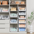 8 Pack Stackable Closet Storage Basket - Stackable Storage Bins
