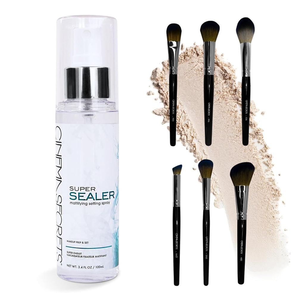 6-Piece Face Makeup Brush Set & Setting Spray, 3.4 Fl Oz