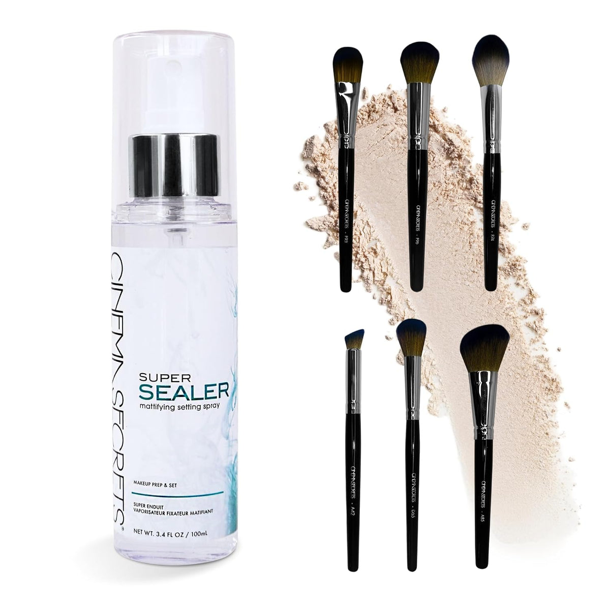 6-Piece Face Makeup Brush Set & Setting Spray, 3.4 Fl Oz