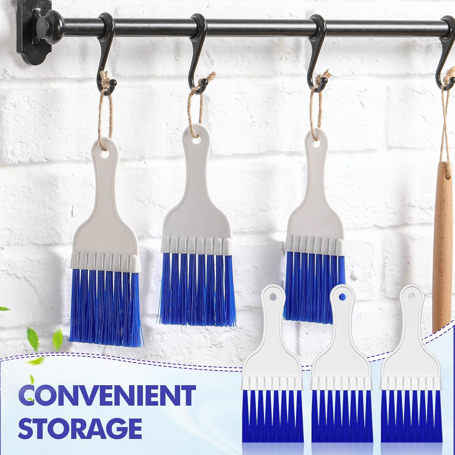 6 Packs Coil Brush Air Conditioner Condenser Refrigerator Cleaning HVAC Coil Cleaner Small Plastic Whisk Brush (Blue)