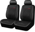 Quilting Leather Seat Cover Two Front Seats Only, Universal Fit Automotive Front Seat Covers Waterproof Deluxe PU