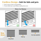 Zebra Blinds for Windows Cordless Roller Shades for Home Free-Stop Windows Shades Dual Layer Light Control for Day