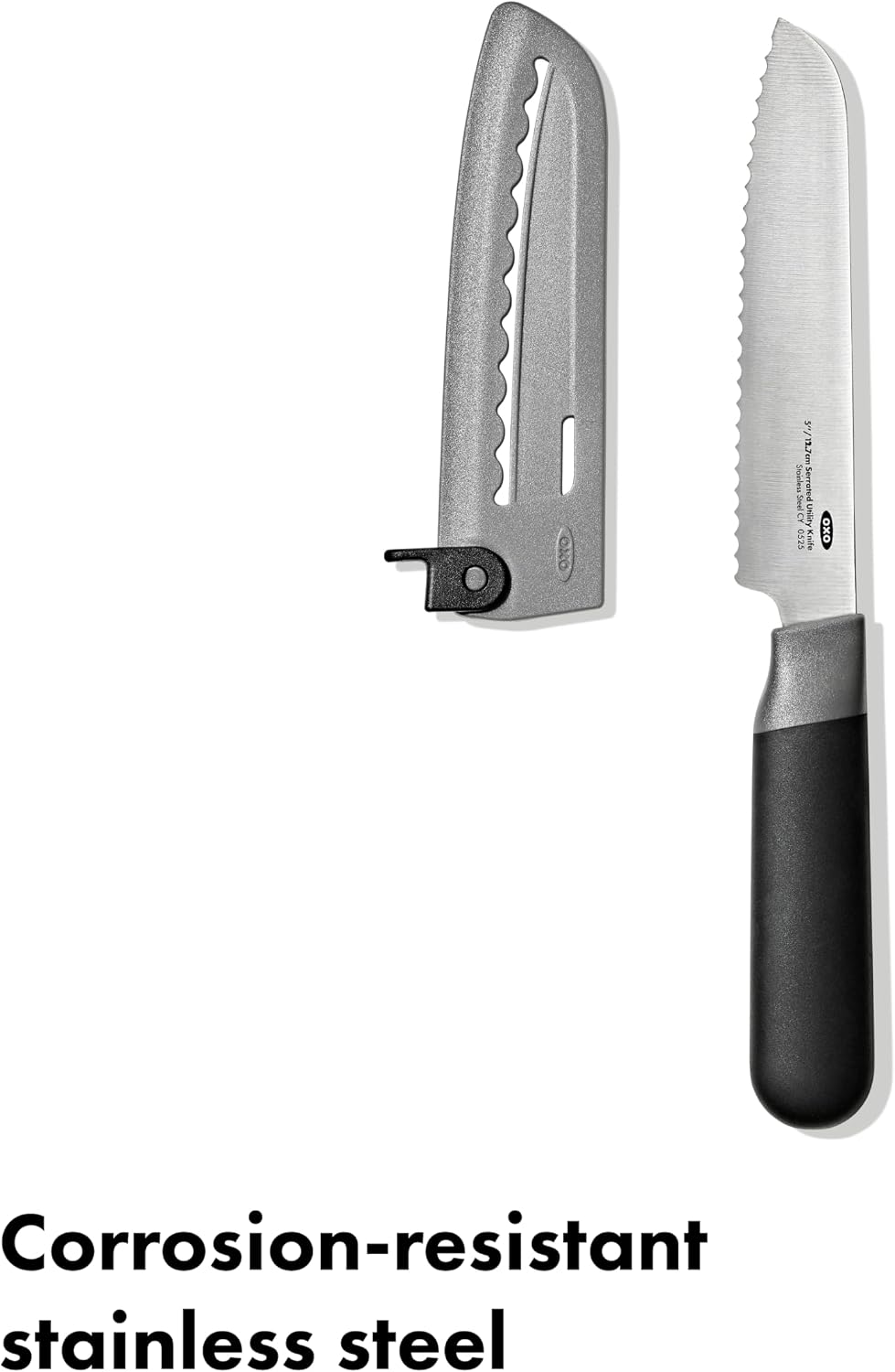 Good Grips 5 in Serrated Utility Knife with Locking Sheath