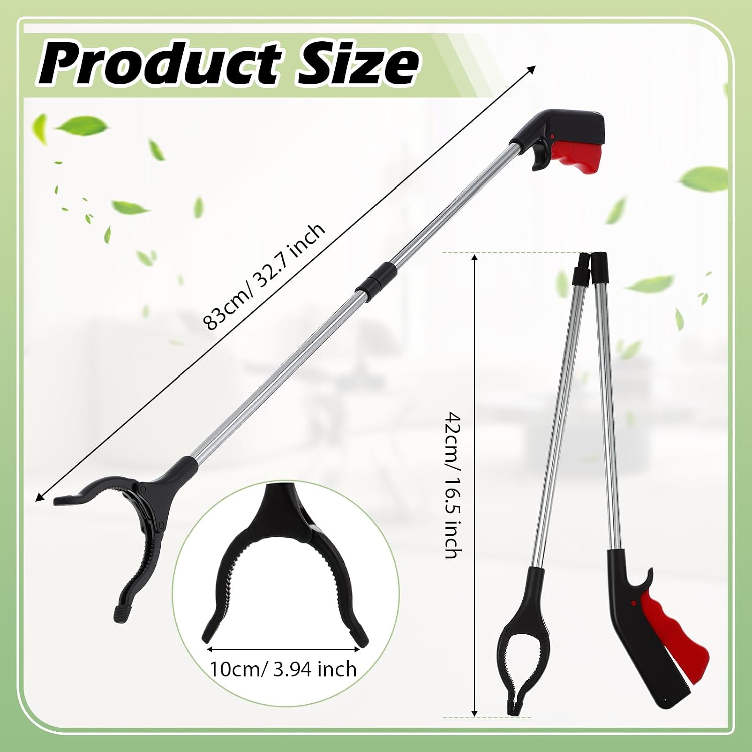 12 Pcs 32.7" Commercial Grabber Reacher Tool Bulk, Foldable Long Handle Trash Picker for Elderly, Lightweight Handy