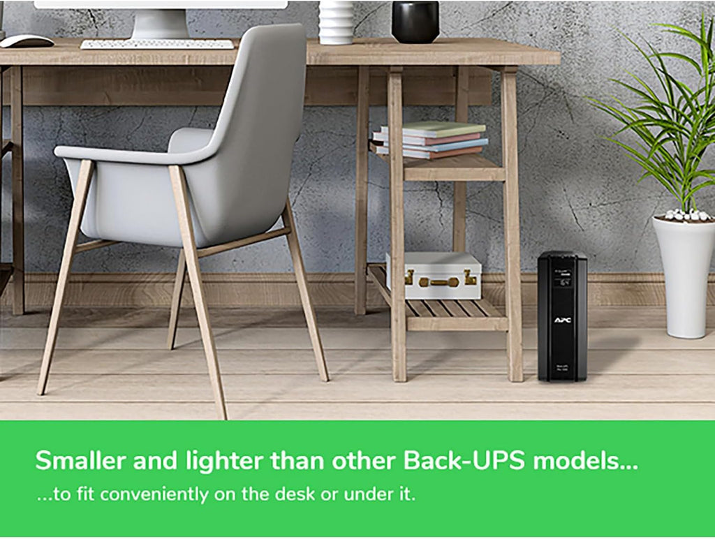 1500VA/900W Back-UPS Pro UPS Battery Backup for Home Office Electronics