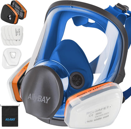 Reusable Respirator Mask with A1 & P2 Filters for Dust,Gas,Painting, Woodworking, Sanding, Construction,Clearning