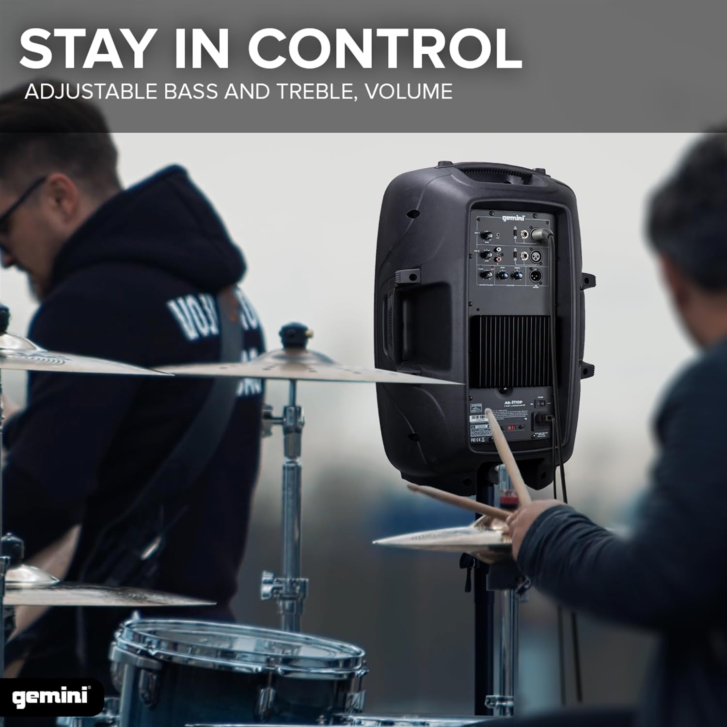 10" Powered PA Speaker, 400 Watts, Built-in Mixer (AS-2110P) | 10" powered PA, 13 lb - built-in mixer, XLR/1/4"