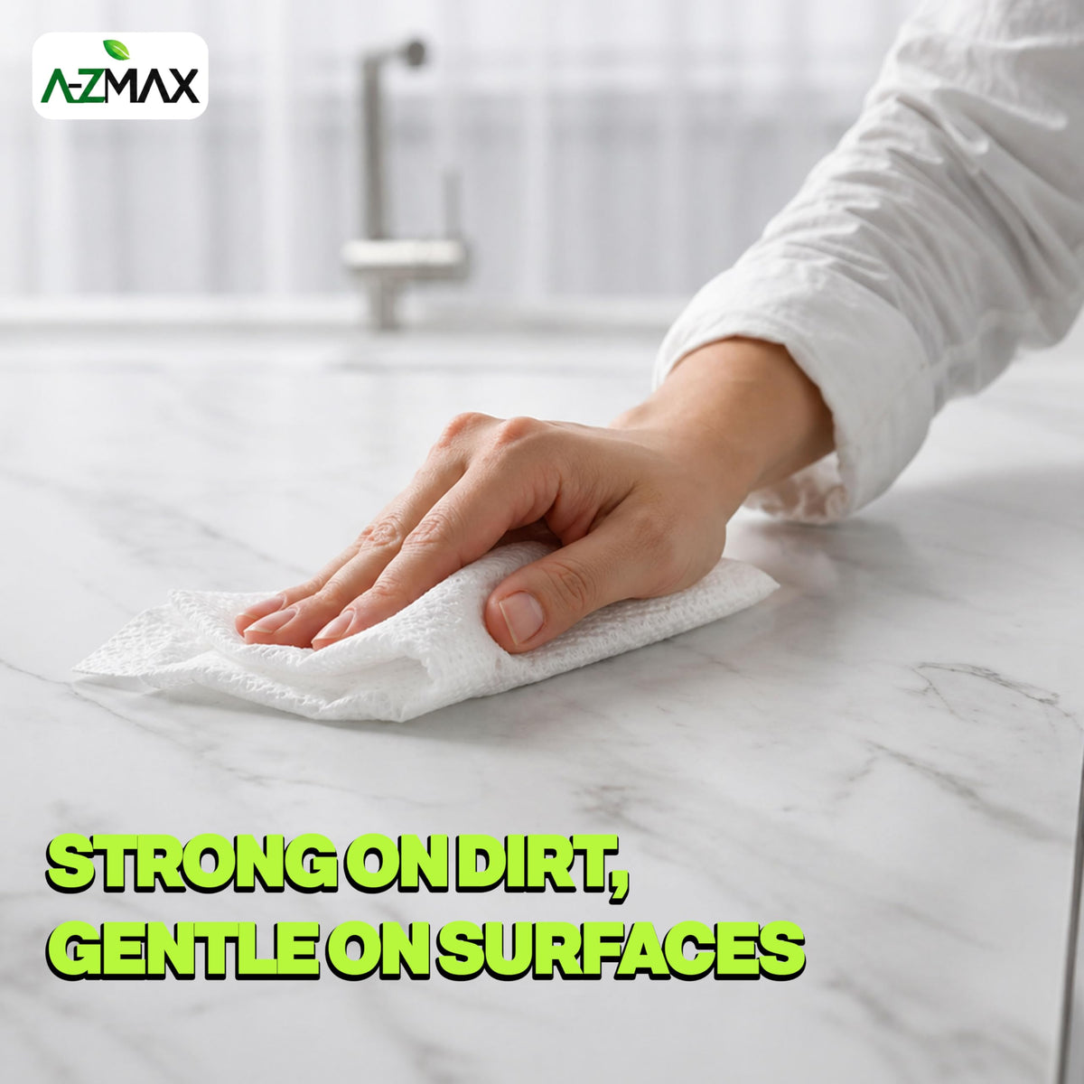 A-Z Max Multi-Purpose Cleaning Wipes, Extra Thick, 7 x 7 Inch, 152 Count