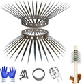 Bird Spikes, Squirrel Spikes and Squirrel Baffles Keep Raccoons, Cats and Snakes Away from Gardens, Fences and