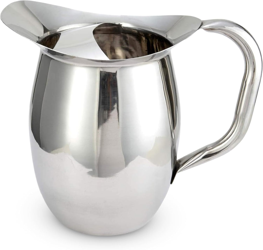 WPB-2C Deluxe Bell Pitcher with Ice Catcher, 2-Quart, Stainless Steel, Medium