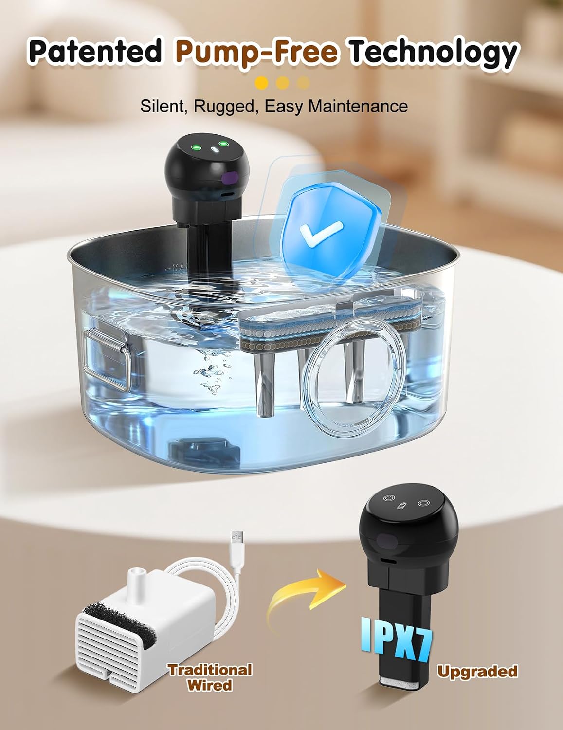 Stainless Steel Dog & Cat Water Fountain for Large Dogs and Cats