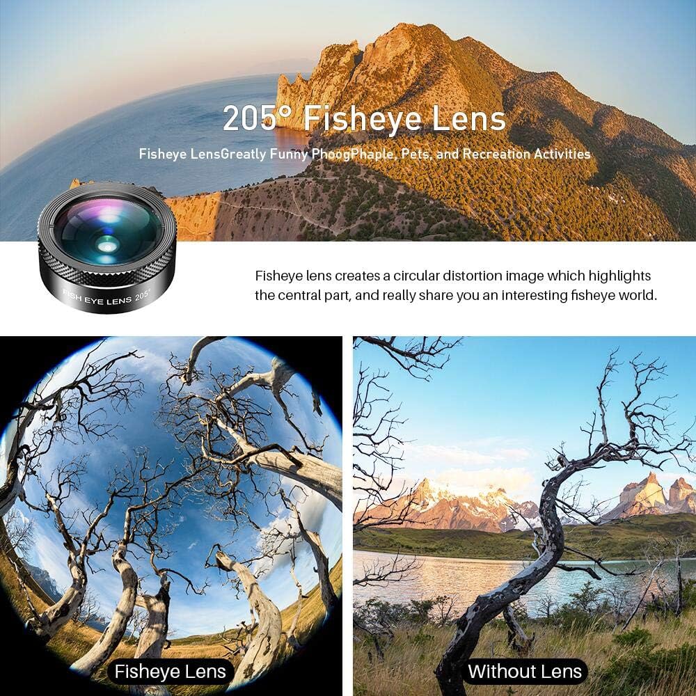 11 in 1 Phone Camera Lens Kit - Wide Angle Lens & Macro Lens+Fisheye Lens+ND32//CPL/Color Lens/Star+Kaleidoscope Lens