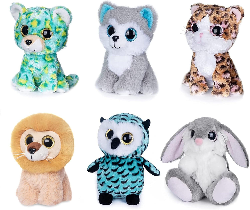 5" Plush Toys Set: Stuffed Animals Bundle - Cute Animals Toys Pack of 6 for Babies & Kids