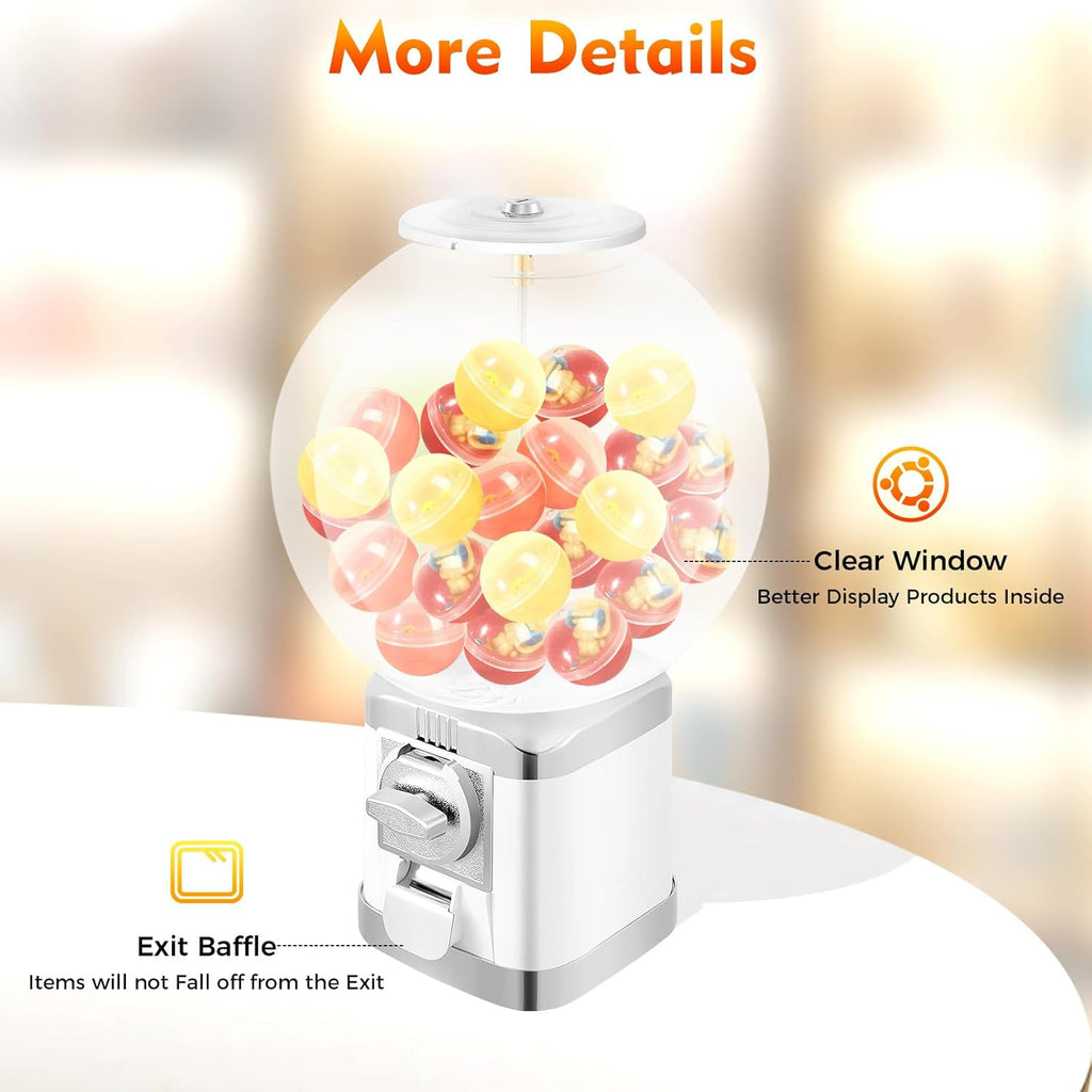 Candy Gumball Vending Machine 18.11in Big Bubble Gumball Machine, Countertop Ball Bulk Vending Machine for 1.26inch