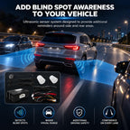 Riloer Blind Spot Sensor Ultrasonic Detection System with LED Alert White