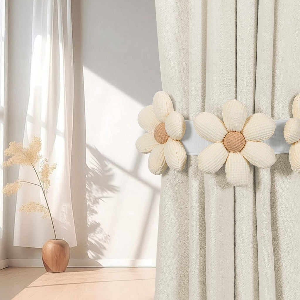 Flower Curtain Tiebacks, Decorative Curtain Holdbacks No Drill