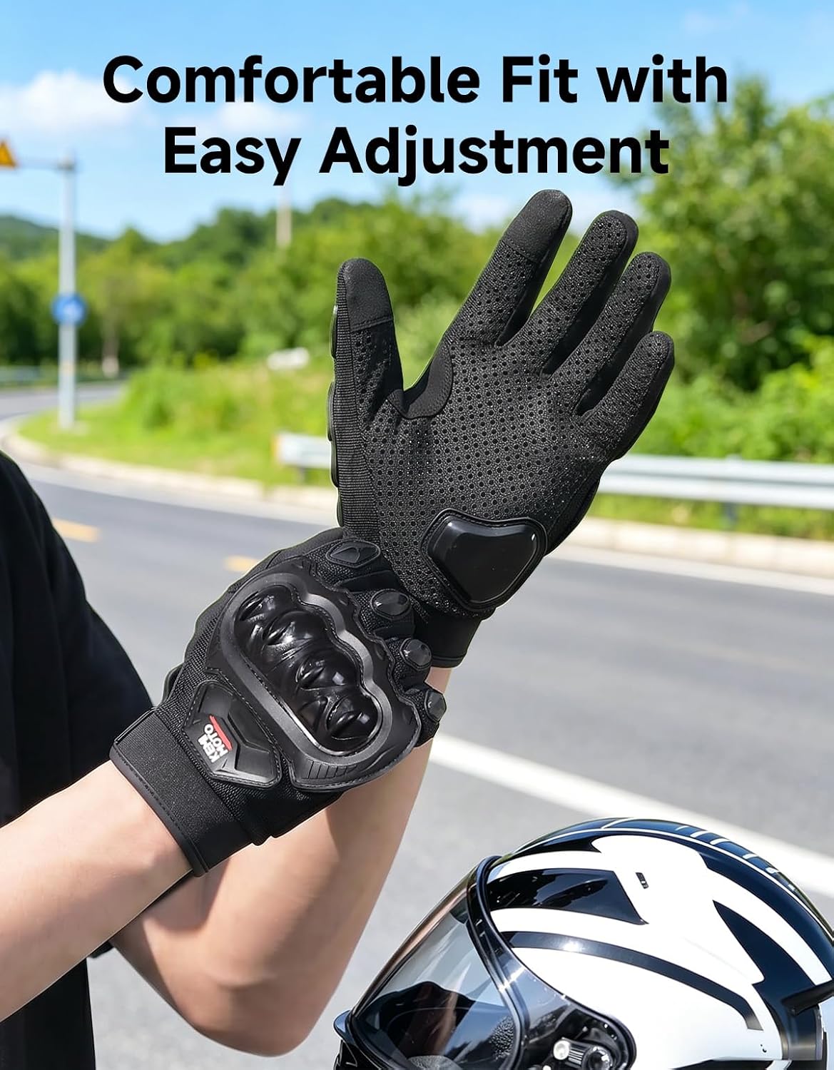 Motorcycle Gloves for Men/Women, Touchscreen Dirt Bike Gloves with Shell, Anti-Slip for Motorbike, Riding, Racing