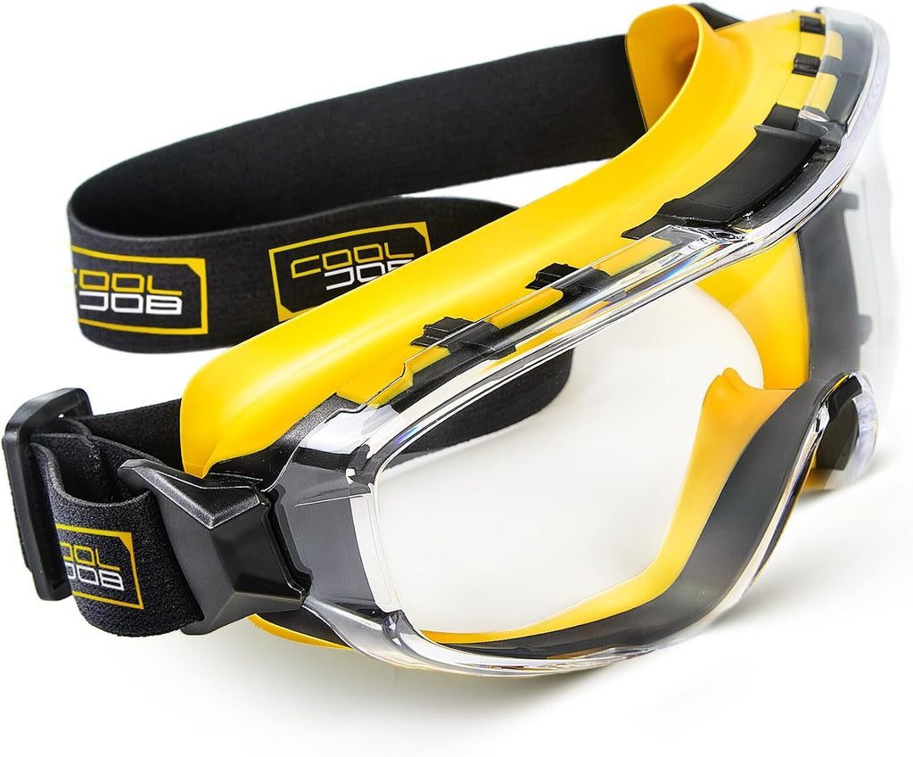 Safety Goggles Over Glasses with Anti-Fog Clear Lens | ANSI Z87.1 Impact Resistance Eye Protection with Adjustable