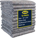Padded XL Moving Blankets, 12 Pack, Heavy Duty, Eco-Friendly Pads for Packing & Furniture Protection